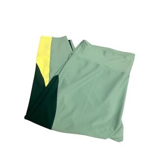 Old Navy Active Powersoft High Rise Leggings 4X Green Yellow Colorblock Go-Dry